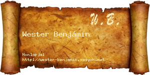 Wester Benjámin névjegykártya